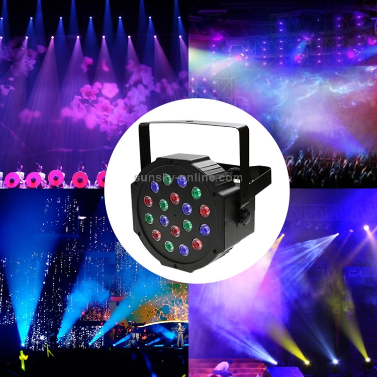 LEDB11 Plastic PAR Light DMX512 10W 18 LED RGB Stage Light, Master