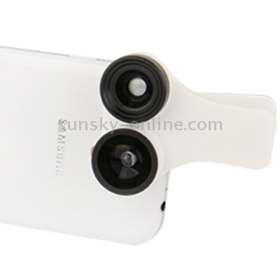 3 in 1(185-degree Fisheye Lens + 0.67X Wide Angle Lens + Macro Lens) Photo Camera Lens for Galaxy S IV / i9500(White) 3 in 1(185-degree Fisheye Lens + 0.67X Wide Angle Lens + Macro Lens) Photo Camera Lens for Galaxy S IV / i9500(White)