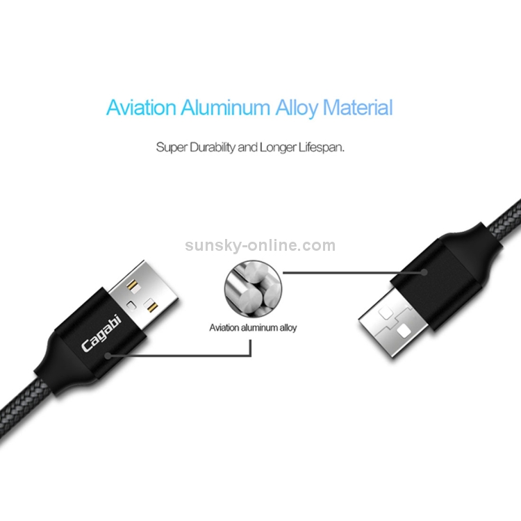 Cagabi N3 1m 2.4A Aviation Aluminum Alloy + Nylon USB to 8Pin Data Sync Fast Charging Cable Cagabi N3 1m 2.4A Aviation Aluminum Alloy + Nylon USB to 8Pin Data Sync Fast Charging Cable