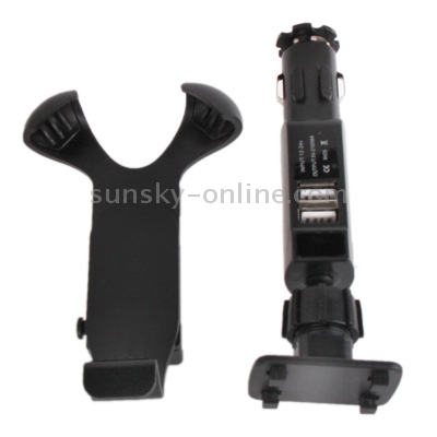 Universal 360 Degree Rotation Car Mount with Dual USB Charger for Galaxy S IV / i9500 / i9300 / iPhone 4 & 4S / 3GS / Smart Phone, Height: 110-145mm(Black) Universal 360 Degree Rotation Car Mount with Dual USB Charger for Galaxy S IV / i9500 / i9300 / iPhone 4 & 4S / 3GS / Smart Phone, Height: 110-145mm(Black)