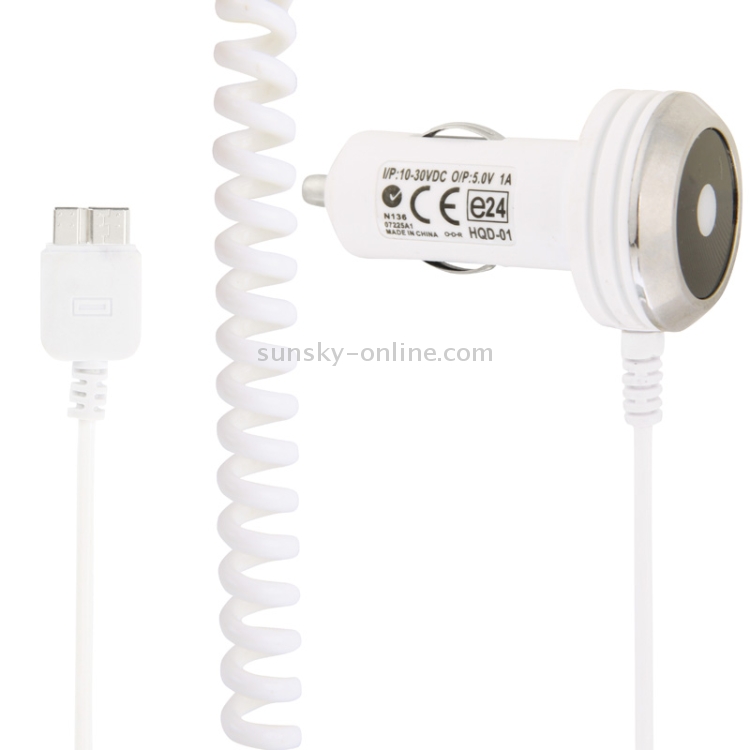 5V 1A Micro USB Car Charger Coiled Cable for Galaxy S5 / G9000 / Note III / N9000 (White) 5V 1A Micro USB Car Charger Coiled Cable for Galaxy S5 / G9000 / Note III / N9000 (White)