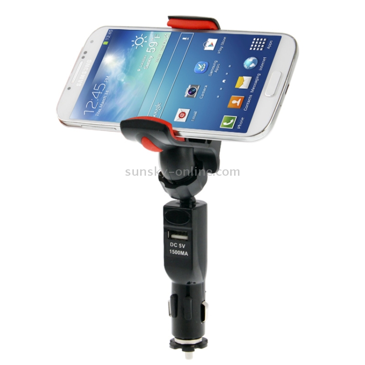 Universal Car Mount + USB Car Charging, DC 5V / 1.5A, Support 360 Degree Rotation Universal Car Mount + USB Car Charging, DC 5V / 1.5A, Support 360 Degree Rotation