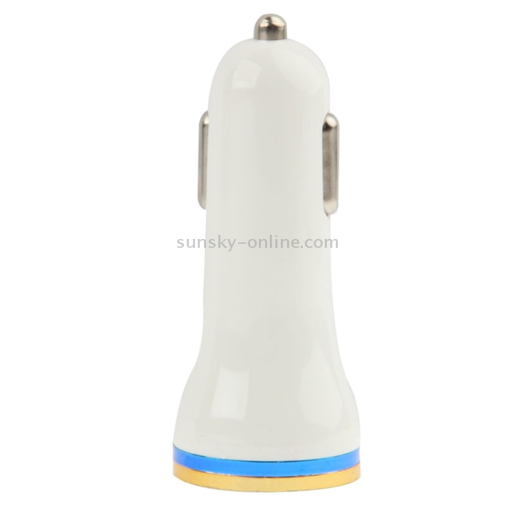 2.1A + 1.0A 5V Dual Metal USB Car Charger Adapter for iPhone 5 & 5C & 5S, iPad Air / iPad mini Retina, Galaxy Note III / N9000 / N7100 / i9500 / i9200 / HTC / LG / Sony / Nokia and other USB Device(White) 2.1A + 1.0A 5V Dual Metal USB Car Charger Adapter for iPhone 5 & 5C & 5S, iPad Air / iPad mini Retina, Galaxy Note III / N9000 / N7100 / i9500 / i9200 / HTC / LG / Sony / Nokia and other USB Device(White)