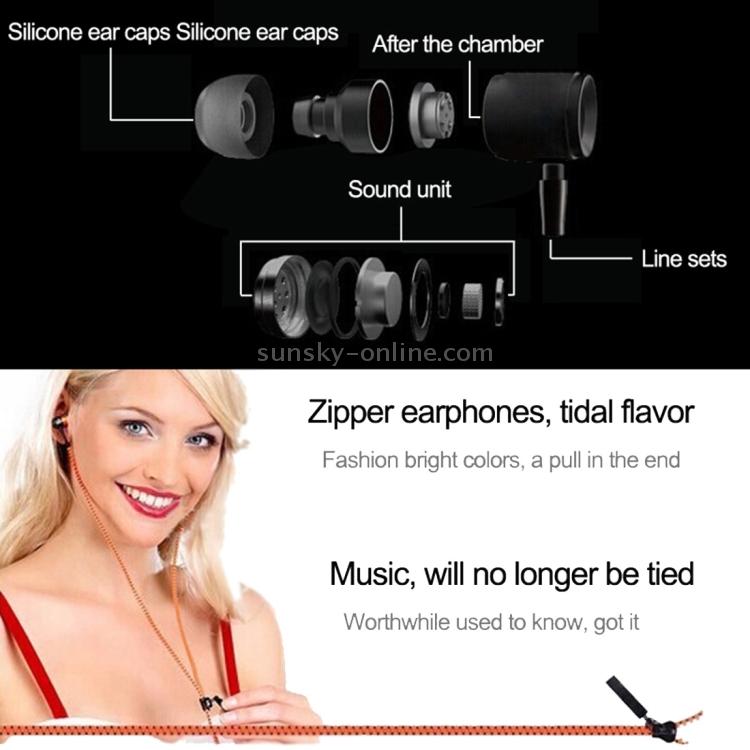 Stereo Bass Headset In Ear 3.5mm Jack Zipper Earphone with Mic, Length: 1.2m Stereo Bass Headset In Ear 3.5mm Jack Zipper Earphone with Mic, Length: 1.2m
