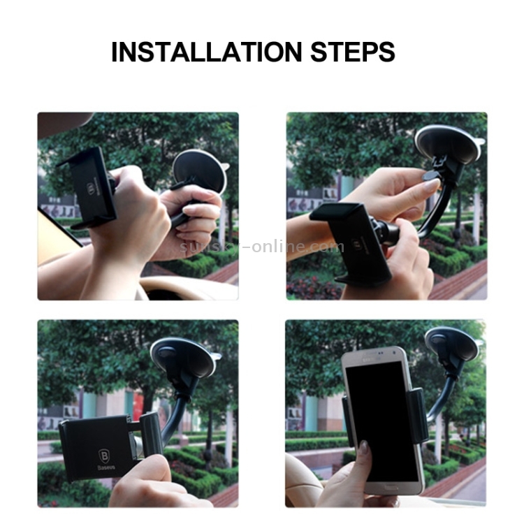 Baseus 360 Degree Rotation Suction Cup Windshield Curve Car Mount Holder, Width: 65-95mm Baseus 360 Degree Rotation Suction Cup Windshield Curve Car Mount Holder, Width: 65-95mm