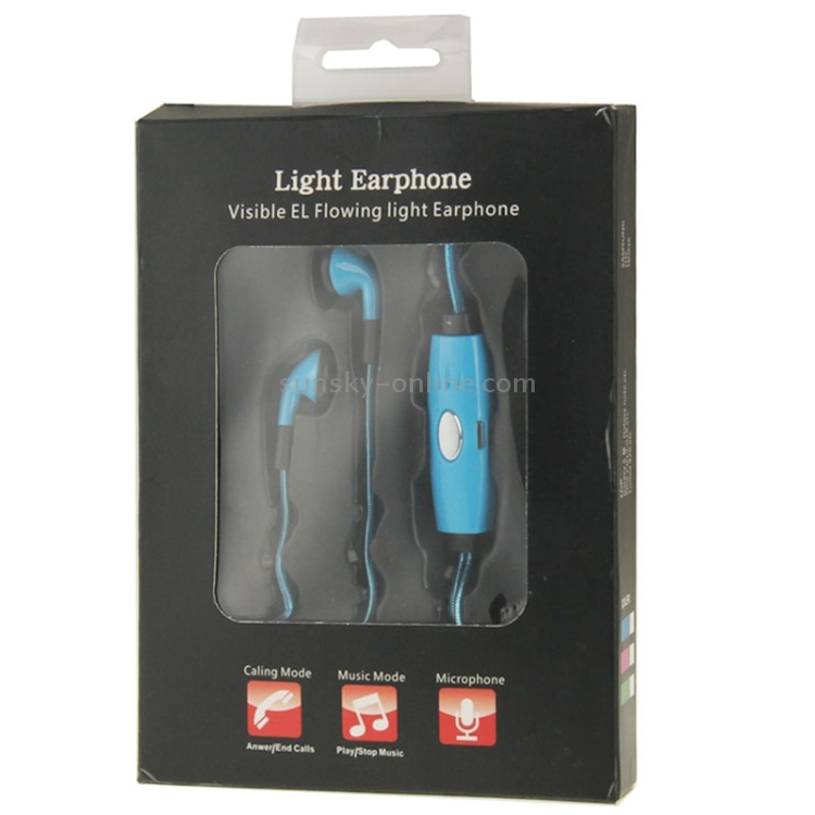 EL LED Visible Light Flowing In-ear Earphones with Line Remote & Mic for iPhone, Galaxy, Huawei, Xiaomi, LG, HTC and Other Smart Phones(Blue) EL LED Visible Light Flowing In-ear Earphones with Line Remote & Mic for iPhone, Galaxy, Huawei, Xiaomi, LG, HTC and Other Smart Phones(Blue)