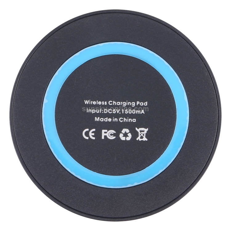 Universal QI Standard Round Wireless Charging Pad (Black + Blue) Universal QI Standard Round Wireless Charging Pad (Black + Blue)
