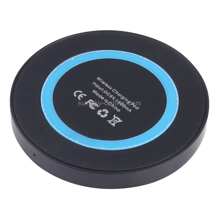 Universal QI Standard Round Wireless Charging Pad (Black + Blue) Universal QI Standard Round Wireless Charging Pad (Black + Blue)