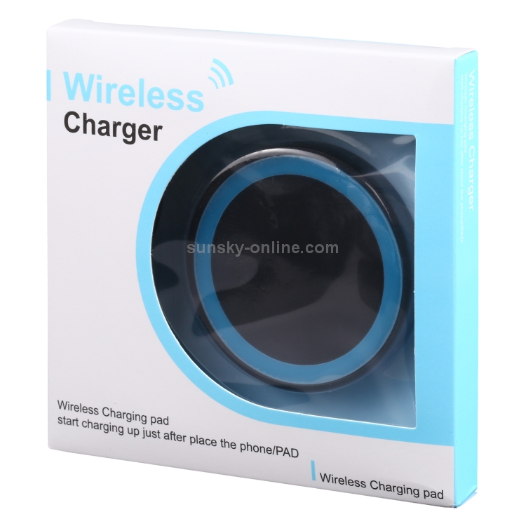 Universal QI Standard Round Wireless Charging Pad (Black + Blue) Universal QI Standard Round Wireless Charging Pad (Black + Blue)