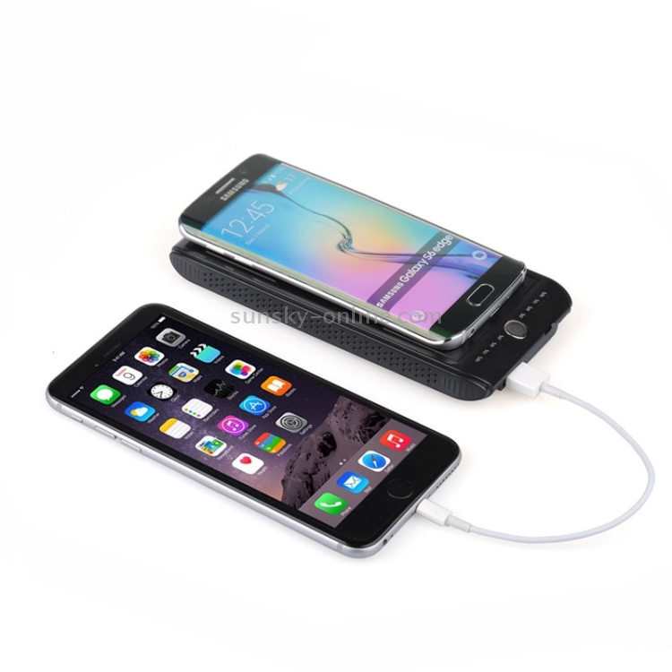 Qi Wireless Charger Transmitter Charging Plate with 6000mA Power Bank Function for iPhone 8 / 8 Plus / X & Nokia Lumia LG iPhone Samsung HTC and Other Mobile Phone(Black) Qi Wireless Charger Transmitter Charging Plate with 6000mA Power Bank Function for iPhone 8 / 8 Plus / X & Nokia Lumia LG iPhone Samsung HTC and Other Mobile Phone(Black)