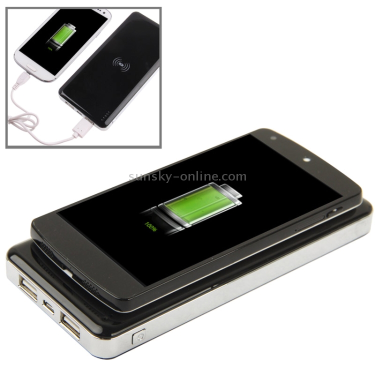 10000mAh Wireless Power Bank for iPhone 8 / 8 Plus / X & Galaxy Note III / N9000, Nokia Lumia 920 / Lumia 820 / LG Nexus 4 / HTC 8X / Droid DNA / Galaxy S III / Samsung Note II / Galaxy S IV / i9500 (Silver Frame + Black), AQ-WP800A(Black) 10000mAh Wireless Power Bank for iPhone 8 / 8 Plus / X & Galaxy Note III / N9000, Nokia Lumia 920 / Lumia 820 / LG Nexus 4 / HTC 8X / Droid DNA / Galaxy S III / Samsung Note II / Galaxy S IV / i9500 (Silver Frame + Black), AQ-WP800A(Black)