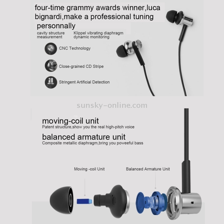 Original Xiaomi Mi In-Ear Headphones Multi-unit Circle Iron Mixed Piston Wire Control + MIC Original Xiaomi Mi In-Ear Headphones Multi-unit Circle Iron Mixed Piston Wire Control + MIC