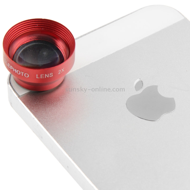 2X Telephoto Lens Detachable for iPhone / Samsung / HTC / Sony / Nokia, A-8006(Red) 2X Telephoto Lens Detachable for iPhone / Samsung / HTC / Sony / Nokia, A-8006(Red)