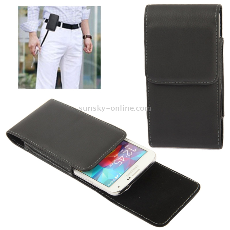 Vertical Flip Leather Case with Belt Clip for Galaxy S5 G900 Black