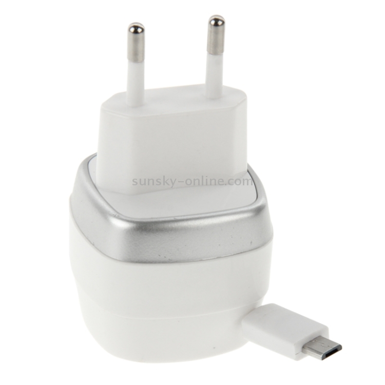 EU Plug 5V 2.1A Universal USB Travel Charger with Micro USB Retractable Charging Cable for Galaxy S6 / S6 Edge / S5 / S IV / A3 / A7 / Note 4, Nokia, HTC, LG, Sony, Xiaomi Mobile Phone, Length: 60cm EU Plug 5V 2.1A Universal USB Travel Charger with Micro USB Retractable Charging Cable for Galaxy S6 / S6 Edge / S5 / S IV / A3 / A7 / Note 4, Nokia, HTC, LG, Sony, Xiaomi Mobile Phone, Length: 60cm