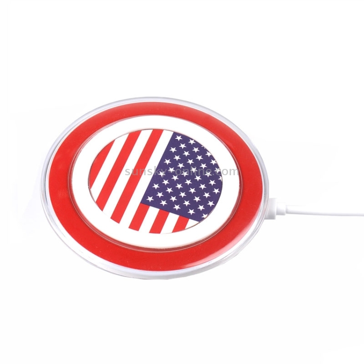 Qi USA Flag Pattern Pad Type Wireless Charger Transmitter Charging Plate for iPhone 8 / 8 Plus / X & Galaxy S8 & S8 + / LG G6 / Huawei P10 & P10 Plus / Xiaomi Mi6 & Max 2 and other Smartphones Qi USA Flag Pattern Pad Type Wireless Charger Transmitter Charging Plate for iPhone 8 / 8 Plus / X & Galaxy S8 & S8 + / LG G6 / Huawei P10 & P10 Plus / Xiaomi Mi6 & Max 2 and other Smartphones