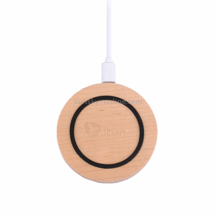 Itian Qi Wooden Round Wireless Charger Transmitter Charging Pad Itian Qi Wooden Round Wireless Charger Transmitter Charging Pad