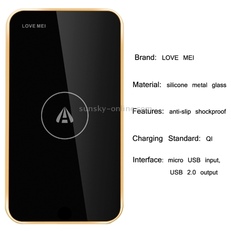 LOVE MEI QI Standard Wireless Charger for iPhone 8 / 8 Plus / X & Galaxy S6 Edge+ / Edge / S6 / S5 / S4 / S3 & Note 4 / 3 / 2, iPhone 6 / 6 Plus with Receiver Case(Champagne) LOVE MEI QI Standard Wireless Charger for iPhone 8 / 8 Plus / X & Galaxy S6 Edge+ / Edge / S6 / S5 / S4 / S3 & Note 4 / 3 / 2, iPhone 6 / 6 Plus with Receiver Case(Champagne)