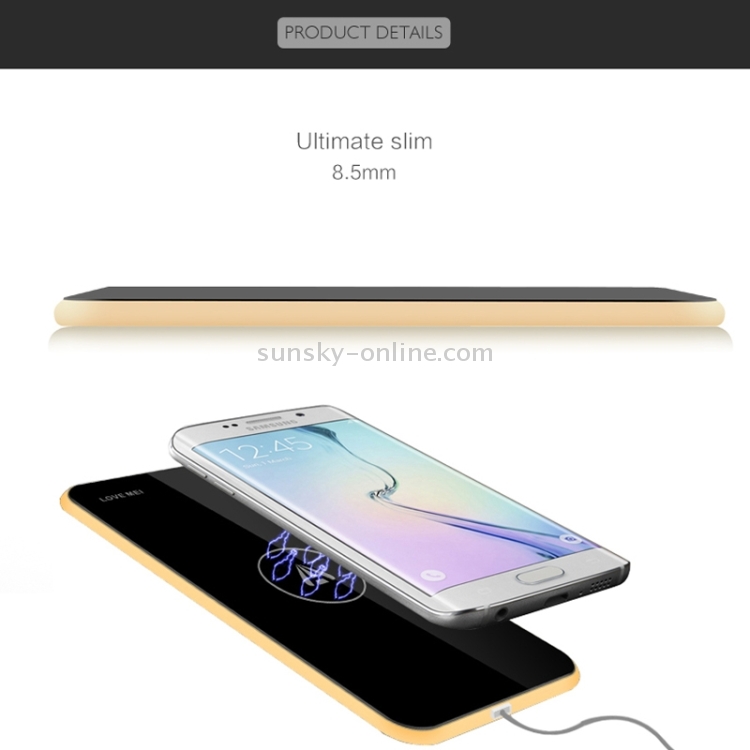 LOVE MEI QI Standard Wireless Charger for iPhone 8 / 8 Plus / X & Galaxy S6 Edge+ / Edge / S6 / S5 / S4 / S3 & Note 4 / 3 / 2, iPhone 6 / 6 Plus with Receiver Case(Champagne) LOVE MEI QI Standard Wireless Charger for iPhone 8 / 8 Plus / X & Galaxy S6 Edge+ / Edge / S6 / S5 / S4 / S3 & Note 4 / 3 / 2, iPhone 6 / 6 Plus with Receiver Case(Champagne)