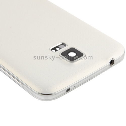 Para Galaxy S5 / G900 Placa intermedia LCD original (versión de tarjeta dual) con cable de botón y cubierta trasera, (blanco) - 4