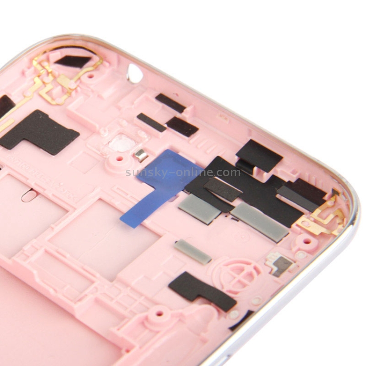 Para Galaxy Note II / N7100 Chasis de carcasa completa original con tapa trasera + botón de volumen (rosa) - 3