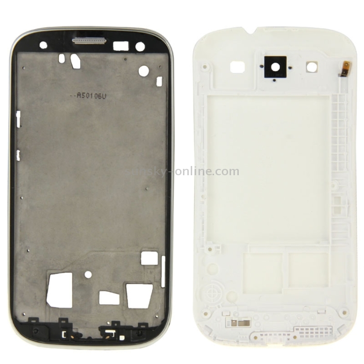 Para Galaxy SIII LTE / i9305 cubierta de placa frontal de carcasa completa (blanco) - 1