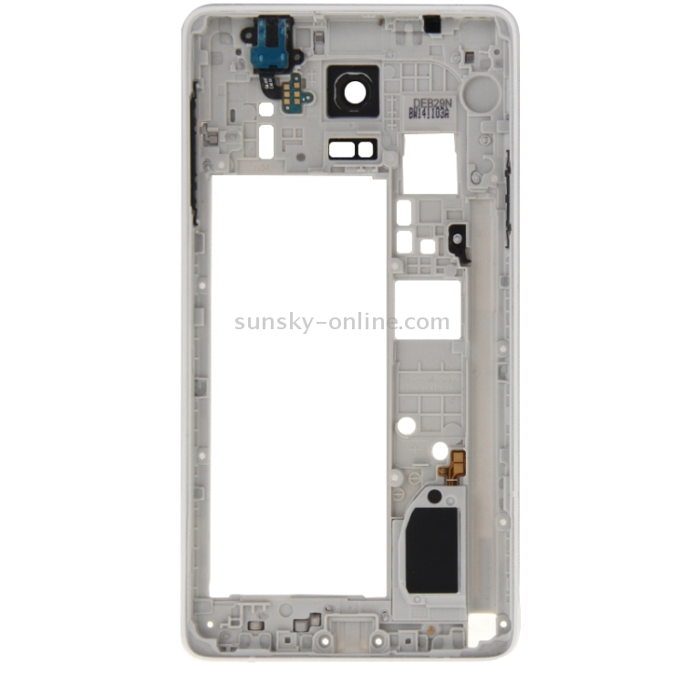 Para Galaxy Note 4/N910V cubierta de carcasa completa (carcasa frontal marco LCD placa biselada + marco medio bisel placa trasera carcasa Panel de lente de cámara + tapa trasera de batería) (blanco) - 4