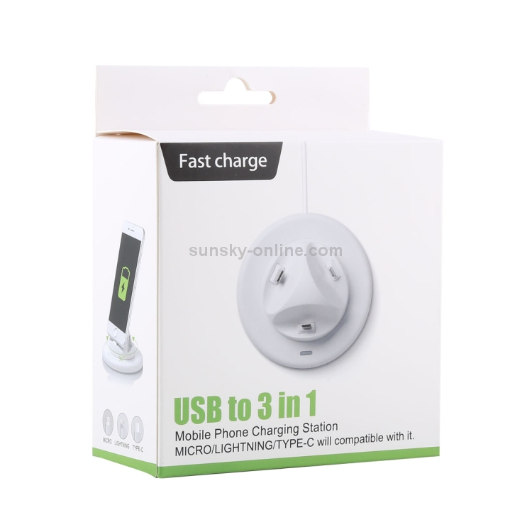 USB to in (8 Pin Micro USB USB-C Type-C) Dock Charger