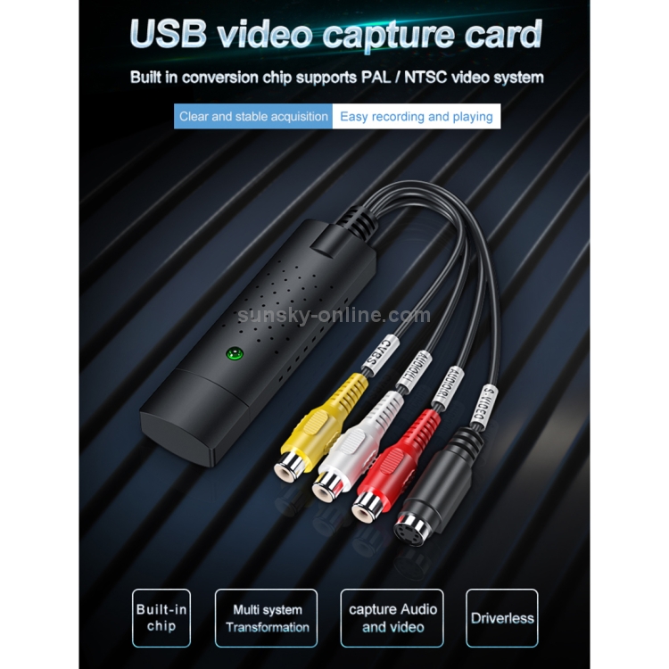DVD Maker USB 2.0 Captura y edición de video (Easy CAP), Compatible con formato de compresión MPEG-1 / MPEG-2, Chip: MA2106, DC60 - 3