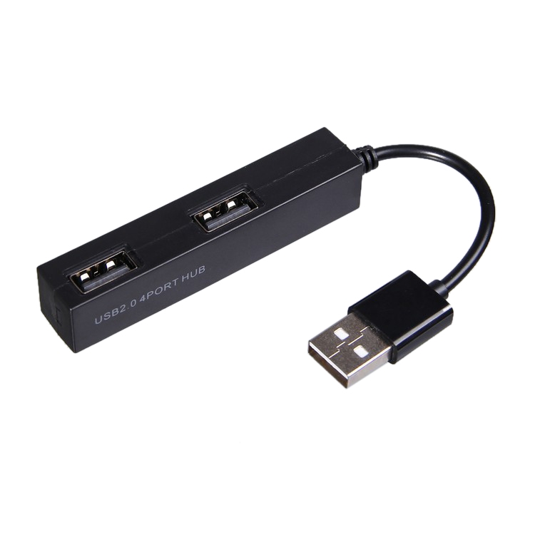 Divisor USB portátil de alta velocidad 480Mbps 4 puertos USB 2.0 HUB (negro) - 1