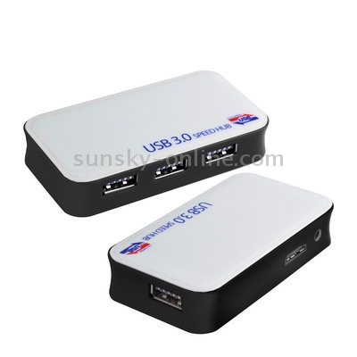HUB USB 3.0 de 4 puertos, SuperSpeed ​​5Gbps, Plug and Play (Negro) - 1