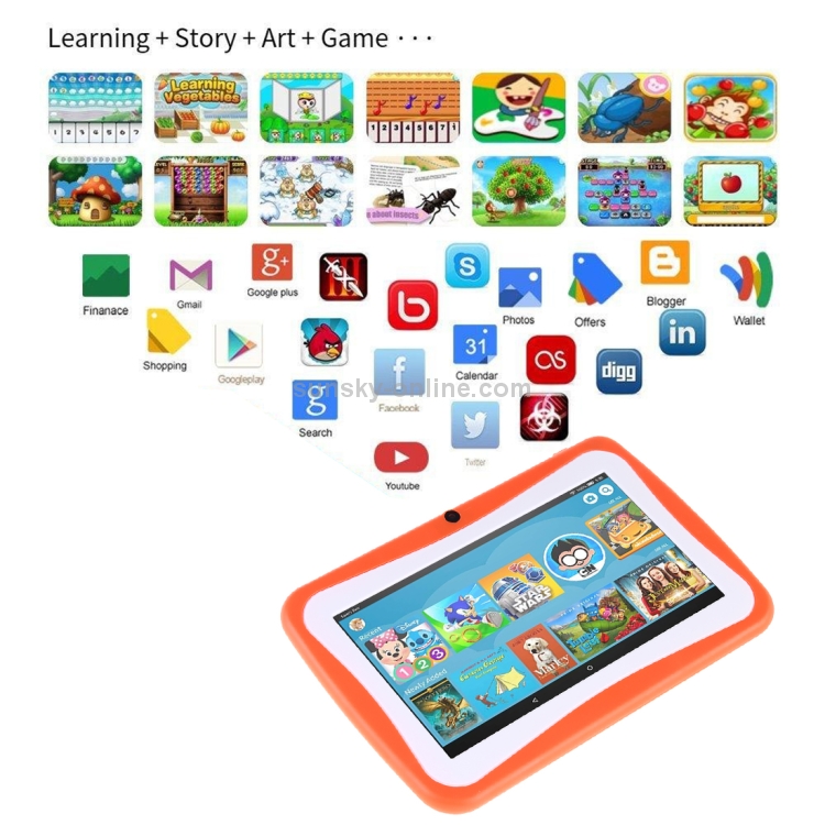 Tablette Éducative Enfant 7 Pouces,1G 8G Tablette Android Quad