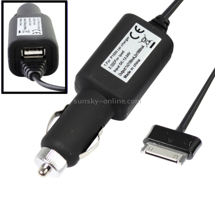 2 in 1 Car Charger and USB for Galaxy Tab / P1000 /Galaxy Tab 8.0 / N5100 / Galaxy Tab 2 / P3100 / Galaxy Tab 8.9 / P7300 / Galaxy Tab 10.1 / P7500