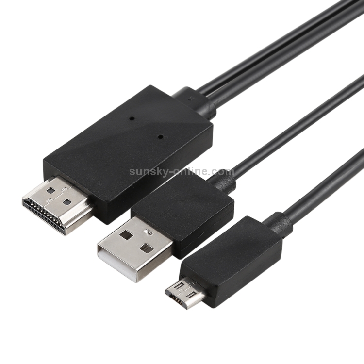 GRISE - 2m - Câble Micro USB vers HDMI et Bluetooth HDTV 1080P, 2