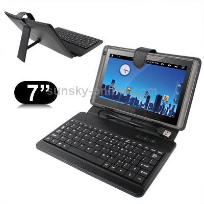 Custodia con tastiera USB per Tablet PC 8 pollici, leather case