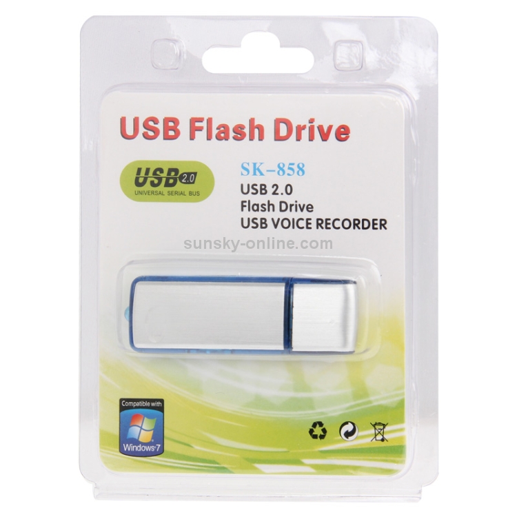 Grabadora de voz USB + Disco flash USB de 8GB (Azul) - 4
