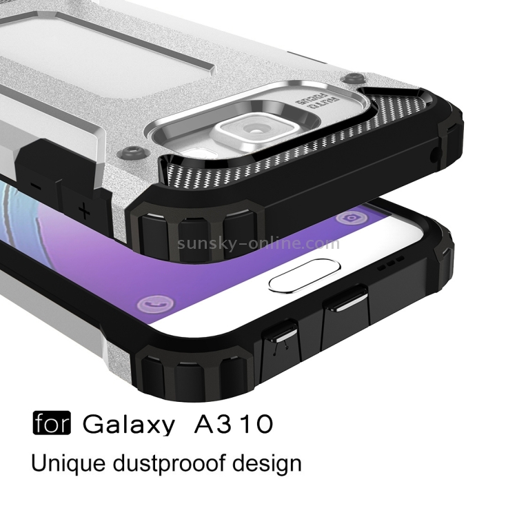 For Galaxy A3 (2016) / A310 Tough Armor TPU + PC Combination Case(Silver)