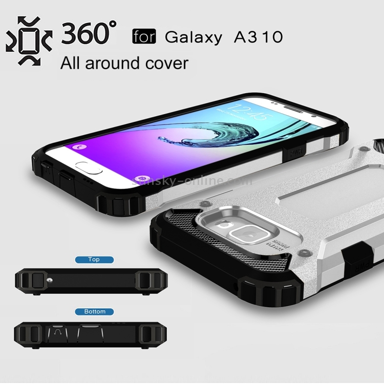 For Galaxy A3 (2016) / A310 Tough Armor TPU + PC Combination Case(Silver)