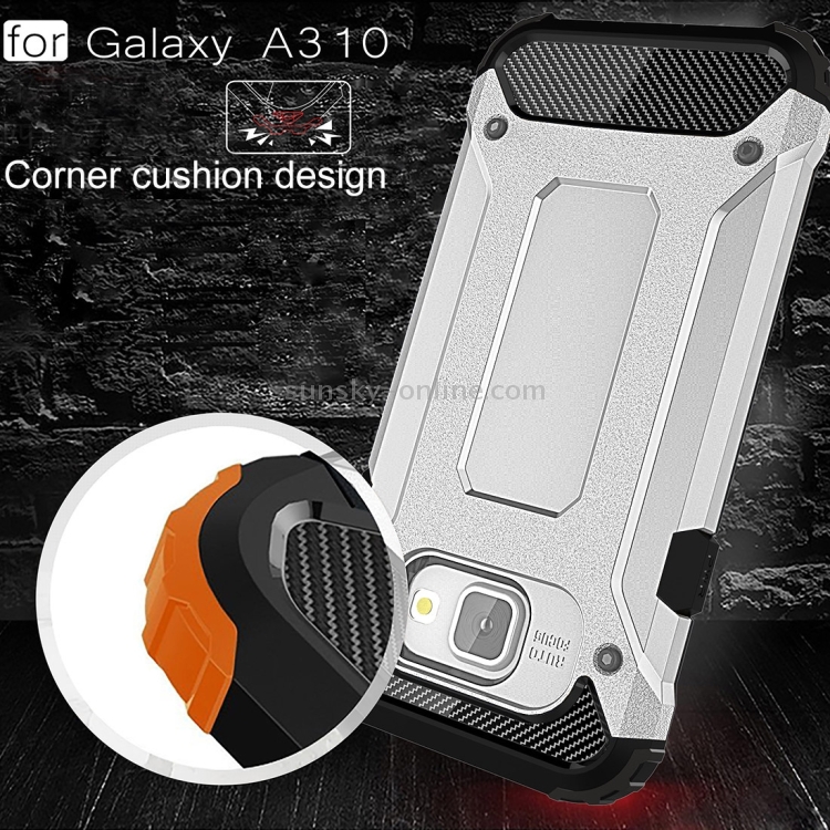 For Galaxy A3 (2016) / A310 Tough Armor TPU + PC Combination Case(Silver)