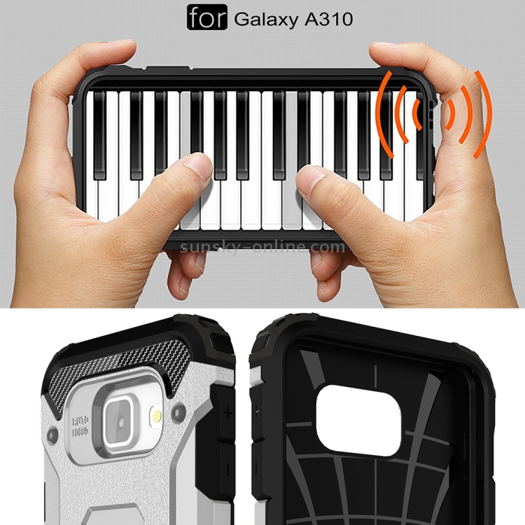 For Galaxy A3 (2016) / A310 Tough Armor TPU + PC Combination Case(Silver)