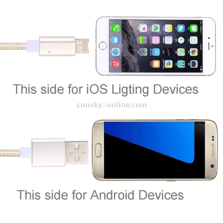 1m Micro USB & 8 Pin to USB 2.0 Nylon Woven Data / Charger Cable 1m Micro USB & 8 Pin to USB 2.0 Nylon Woven Data / Charger Cable