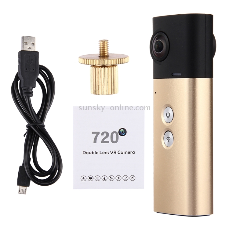 E02 720 Degree 4.0MP WiFi VR Panoramic Camera Dual Spherical Fisheye Lens(Gold) E02 720 Degree 4.0MP WiFi VR Panoramic Camera Dual Spherical Fisheye Lens(Gold)