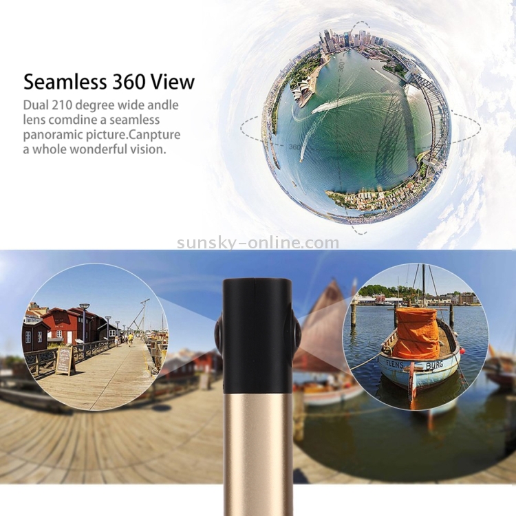 E02 720 Degree 4.0MP WiFi VR Panoramic Camera Dual Spherical Fisheye Lens(Gold) E02 720 Degree 4.0MP WiFi VR Panoramic Camera Dual Spherical Fisheye Lens(Gold)