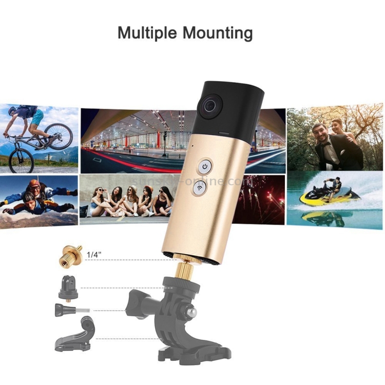 E02 720 Degree 4.0MP WiFi VR Panoramic Camera Dual Spherical Fisheye Lens(Gold) E02 720 Degree 4.0MP WiFi VR Panoramic Camera Dual Spherical Fisheye Lens(Gold)