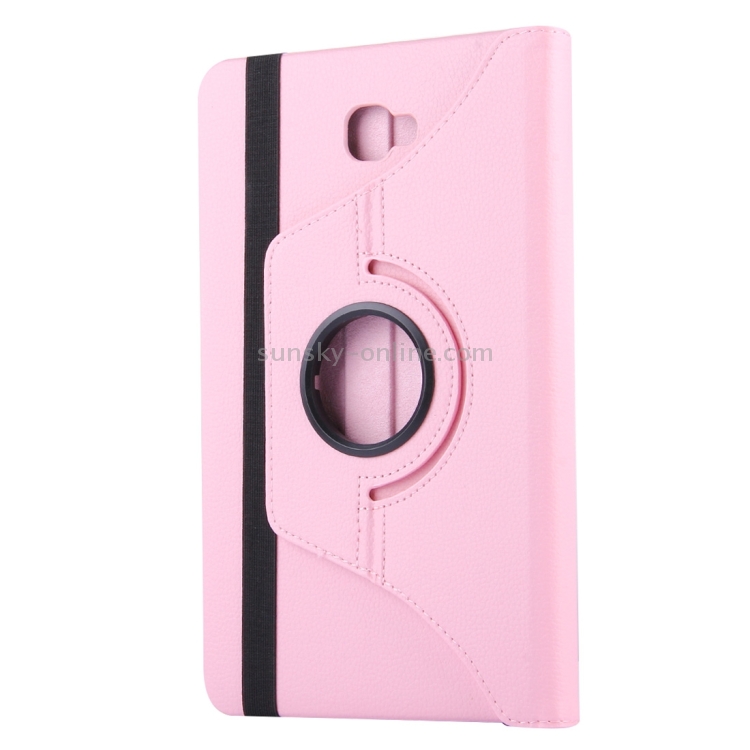 Para Samsung Galaxy Tab S9 Ultra Suporte de rotação de 360 graus Litchi  Texture Leather Tablet Case (Rosa)