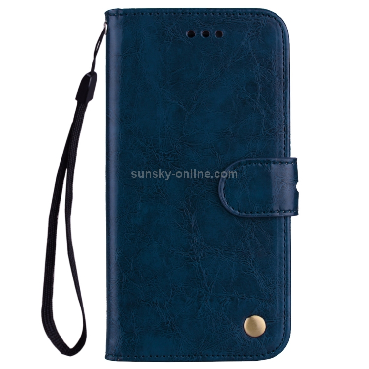 For Galaxy A8 (2018) Business Style Oil Wax Texture Horizontal Flip Leather Case with Holder & Card Slots & Wallet(Blue) For Galaxy A8 (2018) Business Style Oil Wax Texture Horizontal Flip Leather Case with Holder & Card Slots & Wallet(Blue)