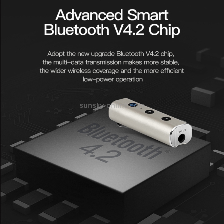 BT810 Bluetooth V4.2+EDR Wireless Bluetooth Transmitter Receiver Music Adapter with 3.5mm Audio Plug & USB Cable(Gold) BT810 Bluetooth V4.2+EDR Wireless Bluetooth Transmitter Receiver Music Adapter with 3.5mm Audio Plug & USB Cable(Gold)