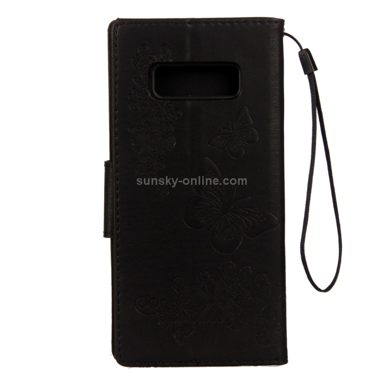 For Galaxy Note 8 Pressed Flowers Butterfly Pattern Horizontal Flip Leather Case with Holder & Card Slots & Wallet & Lanyard (Black) For Galaxy Note 8 Pressed Flowers Butterfly Pattern Horizontal Flip Leather Case with Holder & Card Slots & Wallet & Lanyard (Black)