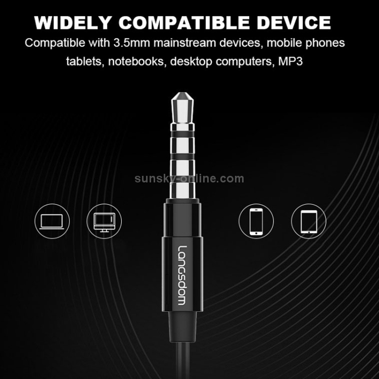 Langsdom V6 Flat Earphones(White) Langsdom V6 Flat Earphones(White)