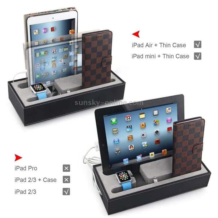 YM-UD07 4 in 1 Leather Casing Multi Device Charging Dock Docking Station Holder YM-UD07 4 in 1 Leather Casing Multi Device Charging Dock Docking Station Holder